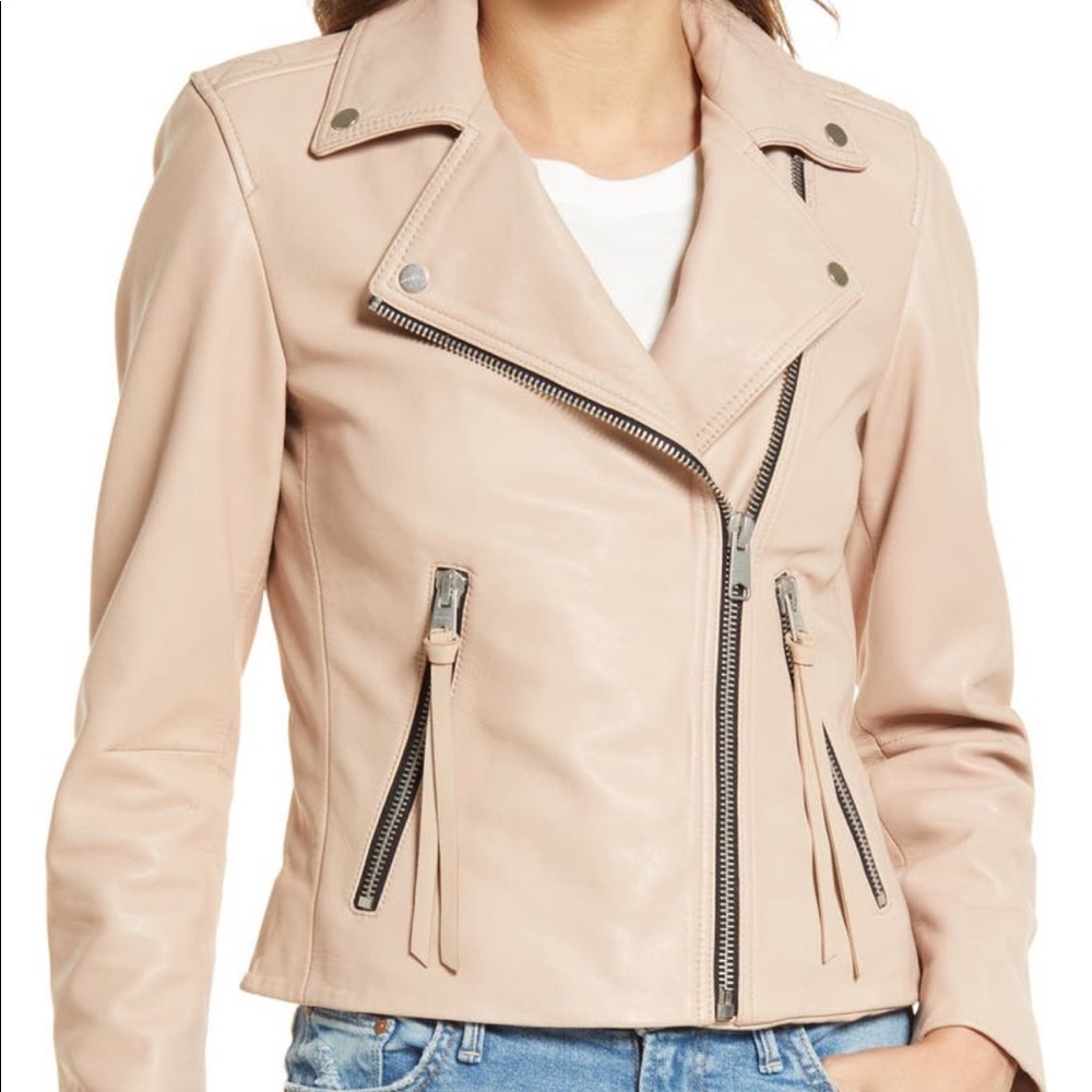 [All Saints] Dalby Leather Biker Jacket - Picture 3 of 4
